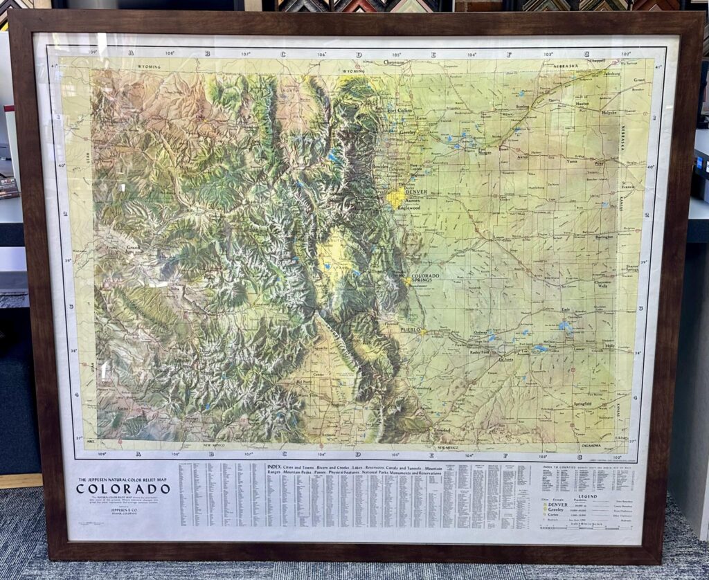 Custom Framed Colorado Map 