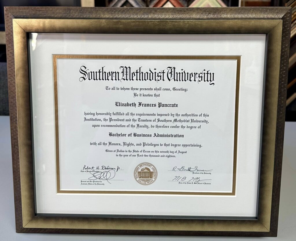 Custom Diploma Framing Denver 