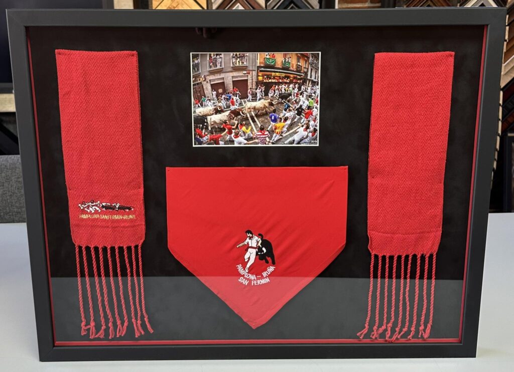 Custom Framed Running of the Bulls Shadowbox