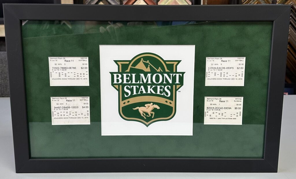 Custom Framed Belmont Stakes Betting Tickets