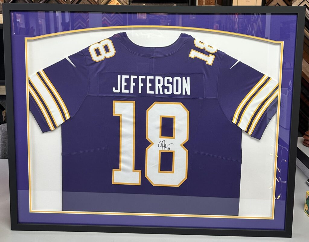 Custom Framed Justin Jefferson Vikings Jersey