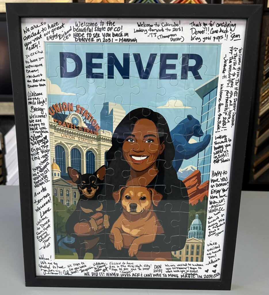 Custom Framed Puzzle for Visit Denver 