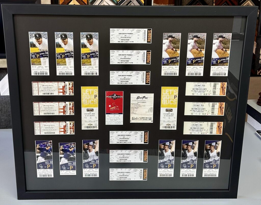 Custom Framed Baseball Tickets 