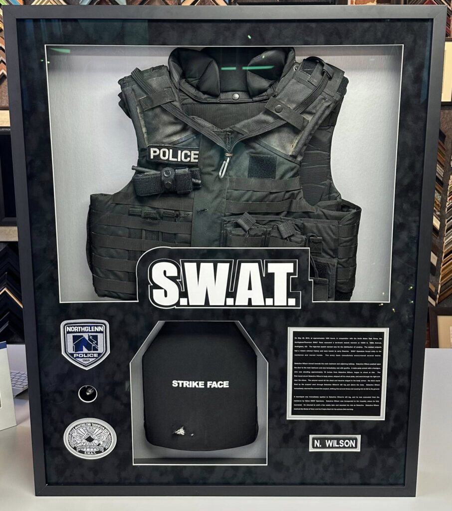 Custom Framed S.W.A.T. Vest Shadowbox