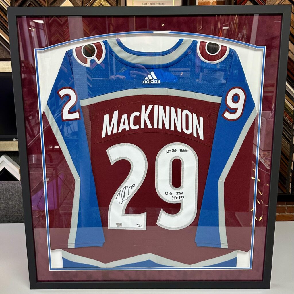 Custom Framed Nathan MacKinnon Avalanche Jersey
