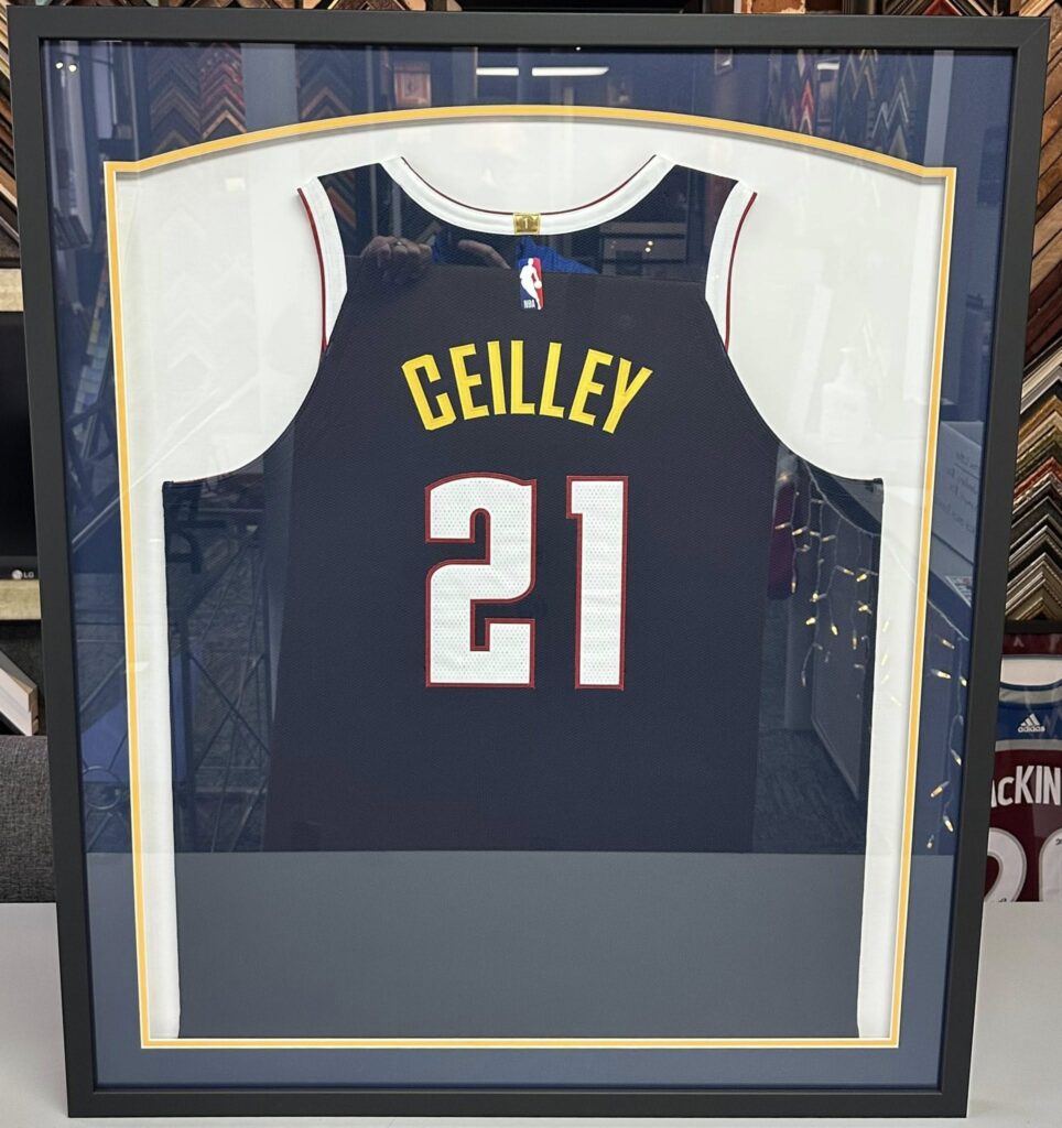 Custom Framed Nuggets & Avalanche Jerseys