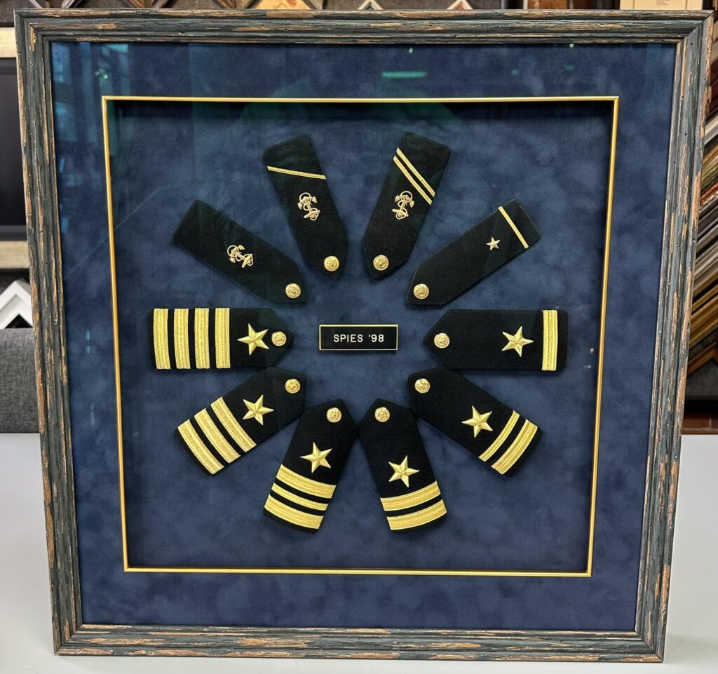 Custom Framed US Navy Shoulder Boards
