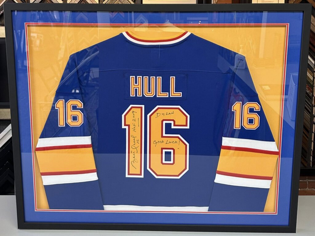 Custom framed Bobby Hull jersey