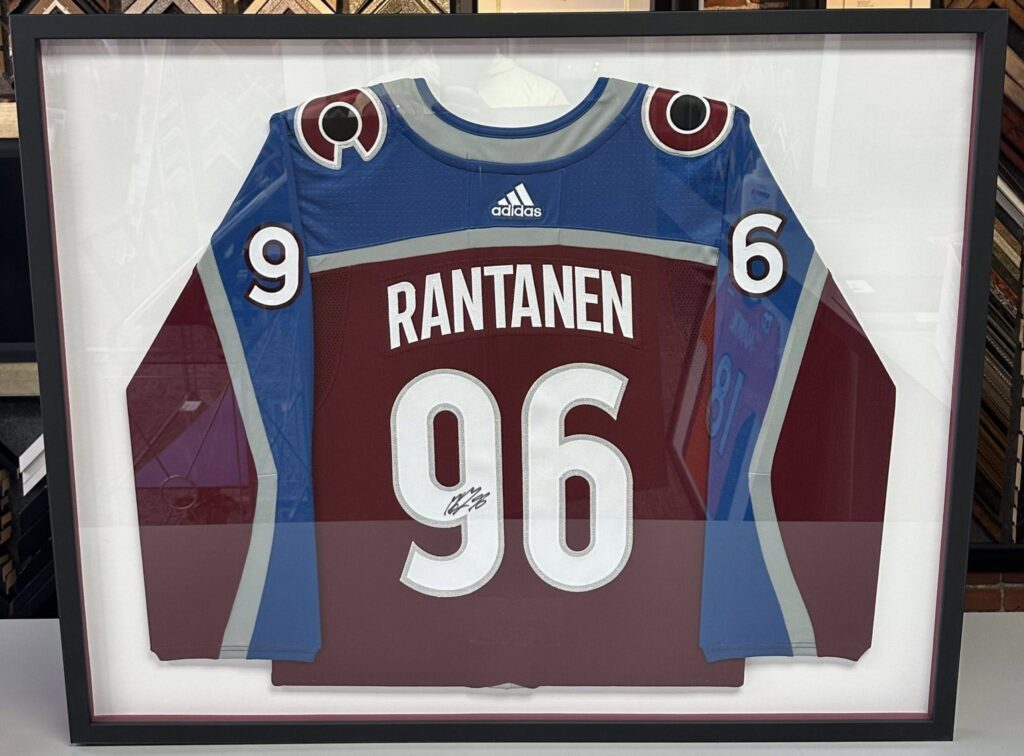 Custom framed Mikko Rantanen jersey