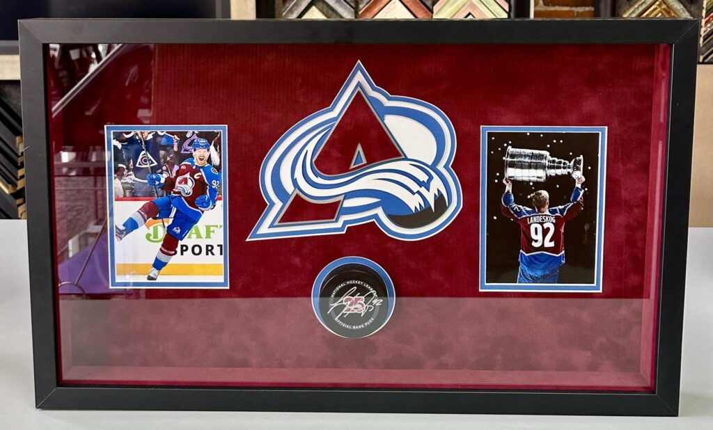 Custom Framed Gabriel Landeskog Hockey Puck