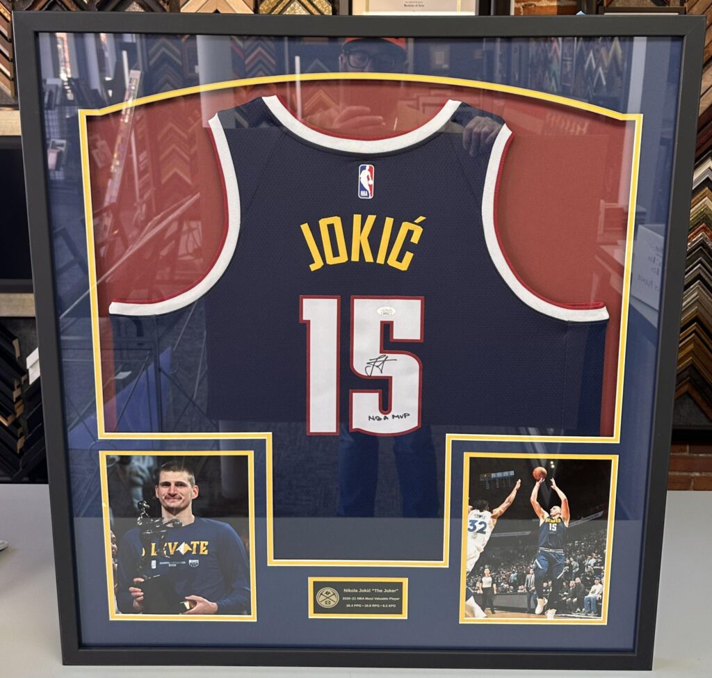 Custom Framed Nikola Jokic Nuggets Jersey