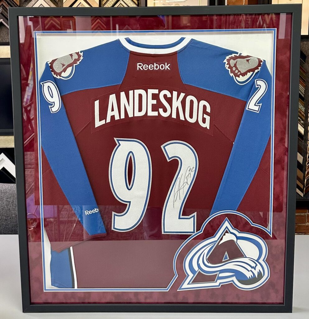 Custom Framed Gabriel Landeskog Avalanche Jersey