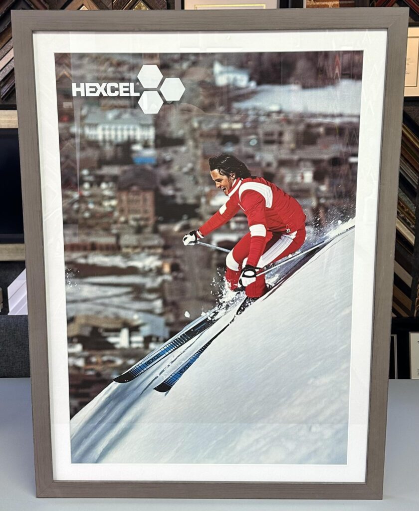 Custom Framed Vintage Hexcel Ski Poster