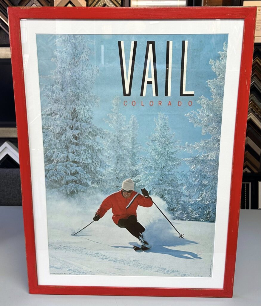Custom Framed Vintage Vail Poster