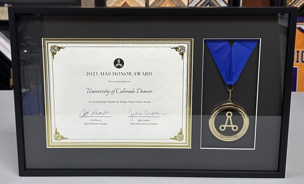 Custom Framed CU Denver AIAS Honor Award 