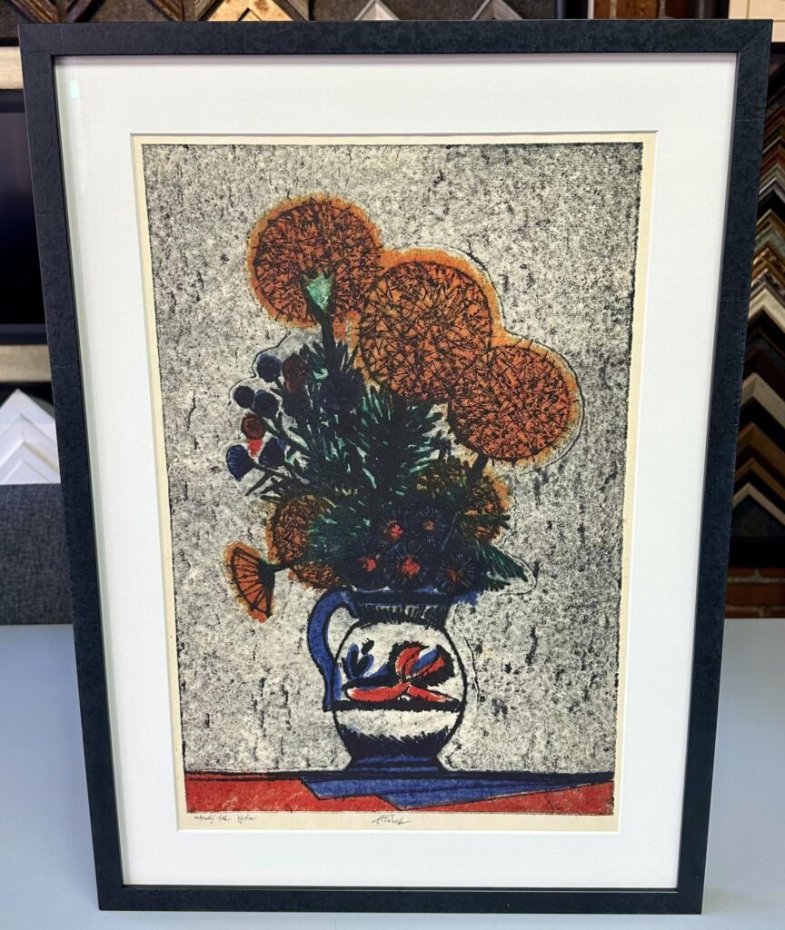 ‘Květiny ve Váze’ Lithograph by Jaroslav Hořánek