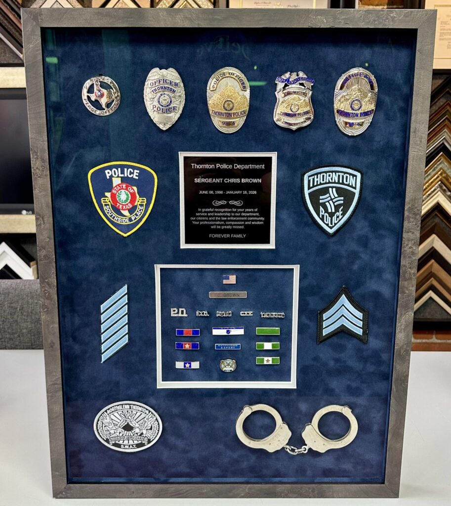 Custom Framed Police Retirement Shadowbox