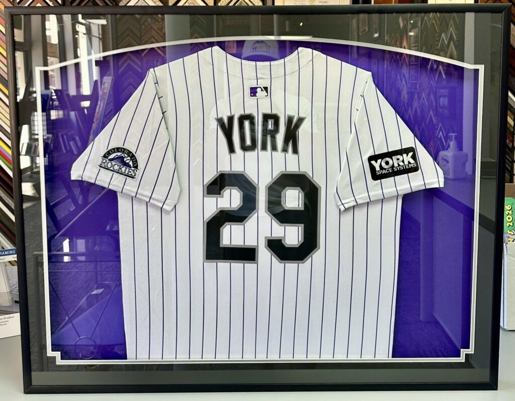 Custom Framed York Space Systems Rockies Jersey