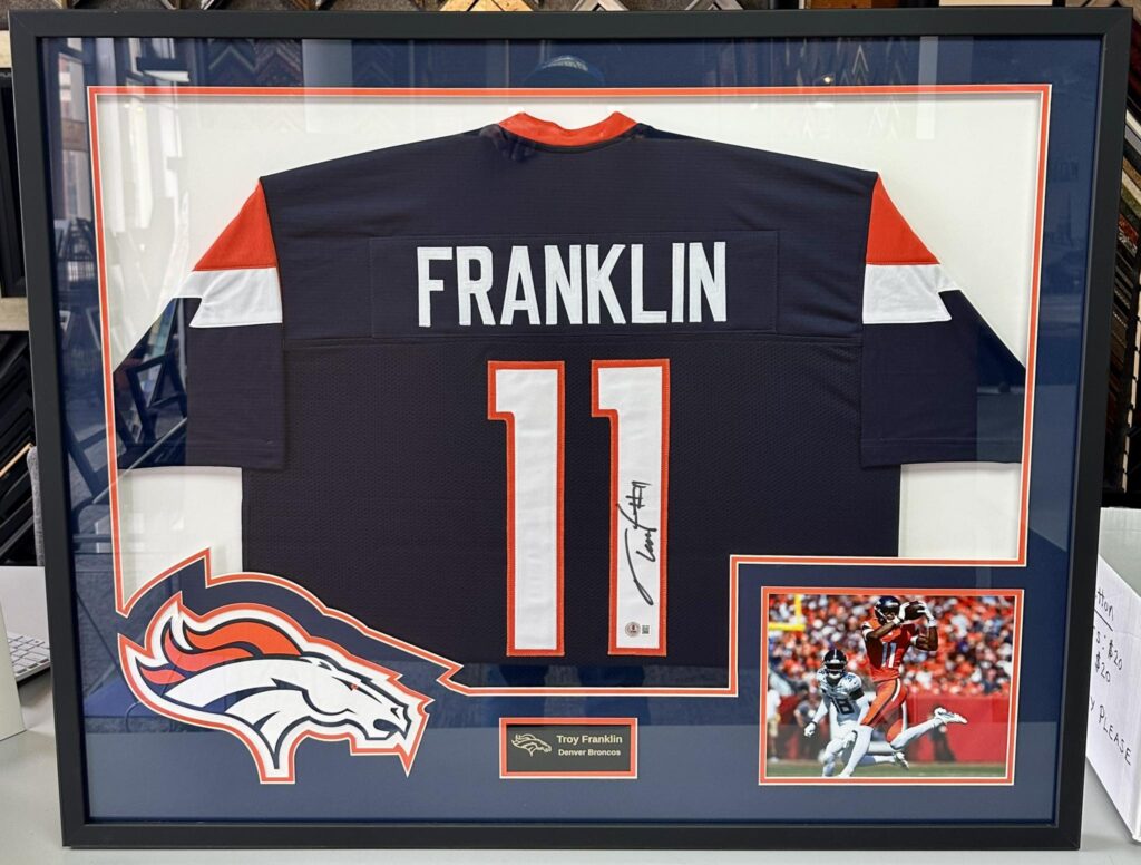 Custom Framed Troy Franklin Broncos Jersey