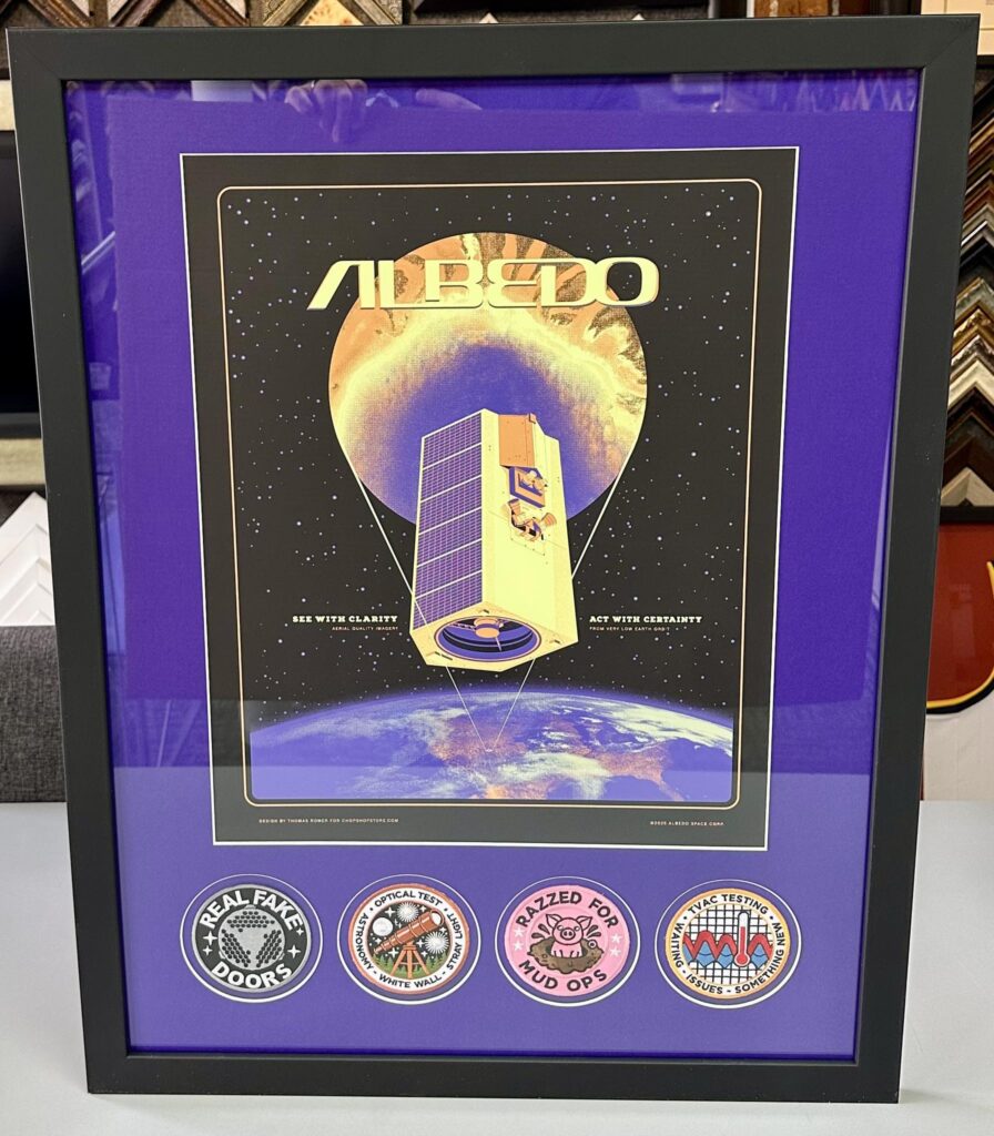 Custom Framed Albedo Satellite Poster & Patches
