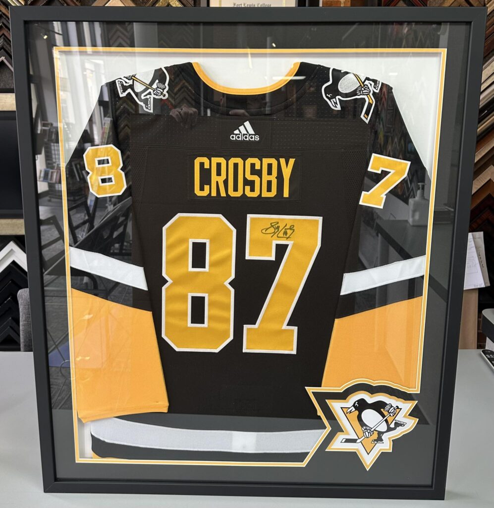 Custom Framed Sydney Crosby Penguins Jersey 