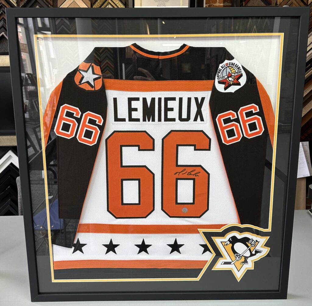 Custom Framed Mario Lemieux Penguins Jersey