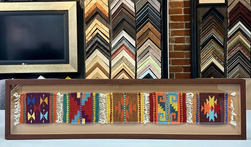 Custom Framed Native American Fabric Art 