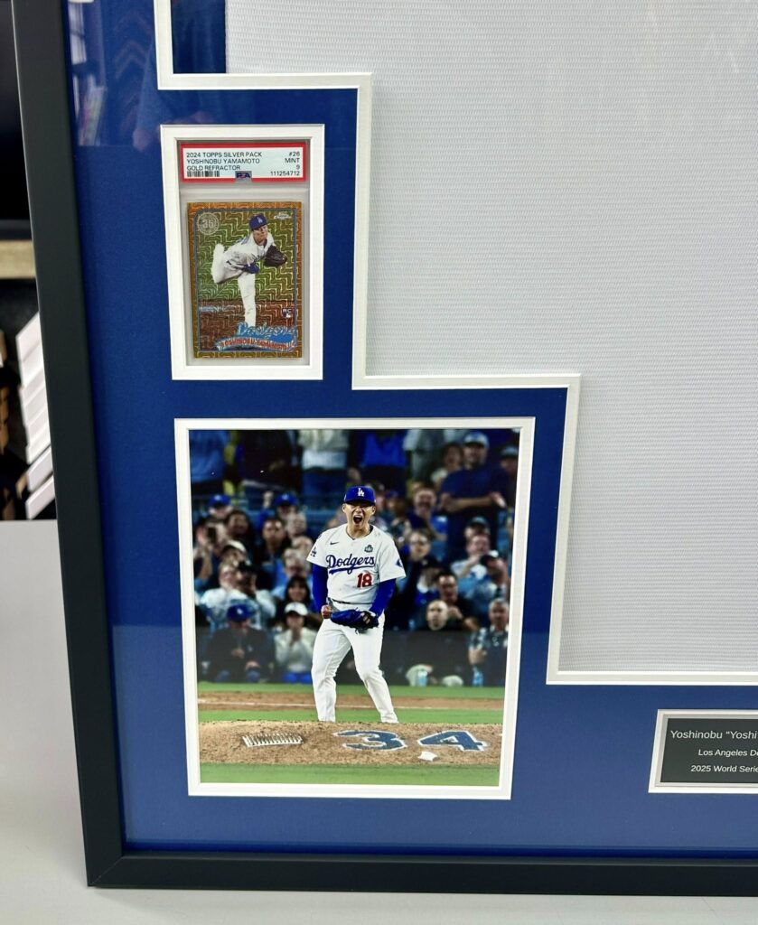 Yoshinobu Yamamoto Custom Framed Dodgers Jersey