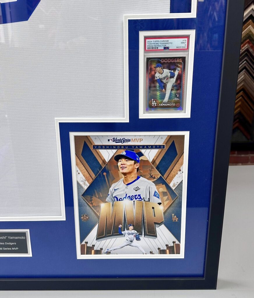 Yoshinobu Yamamoto Custom Framed Dodgers Jersey