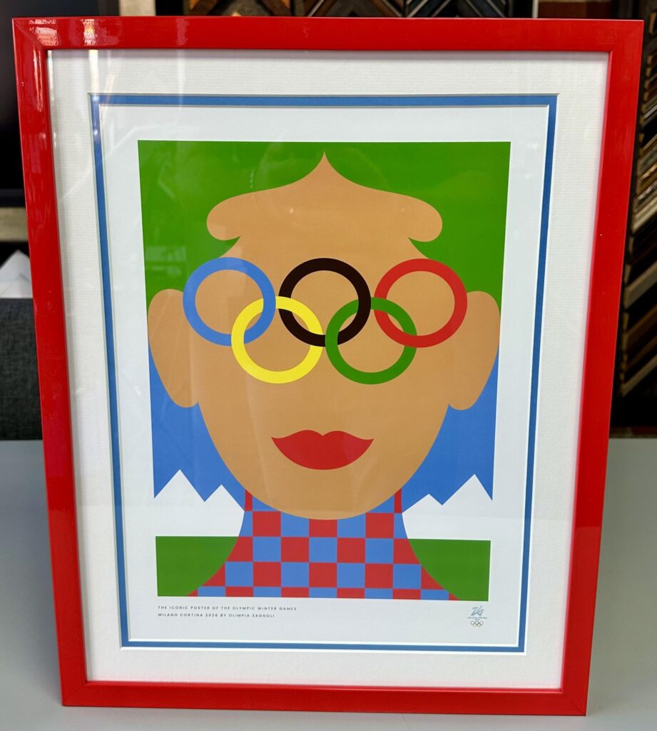 Custom Framed Milano Cortina Olympics Poster