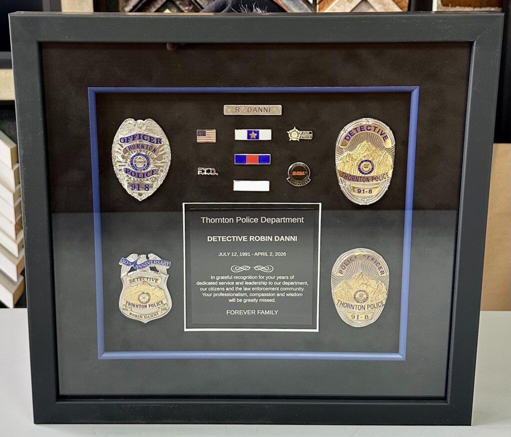 Custom Framed Police Retirement Shadowbox
