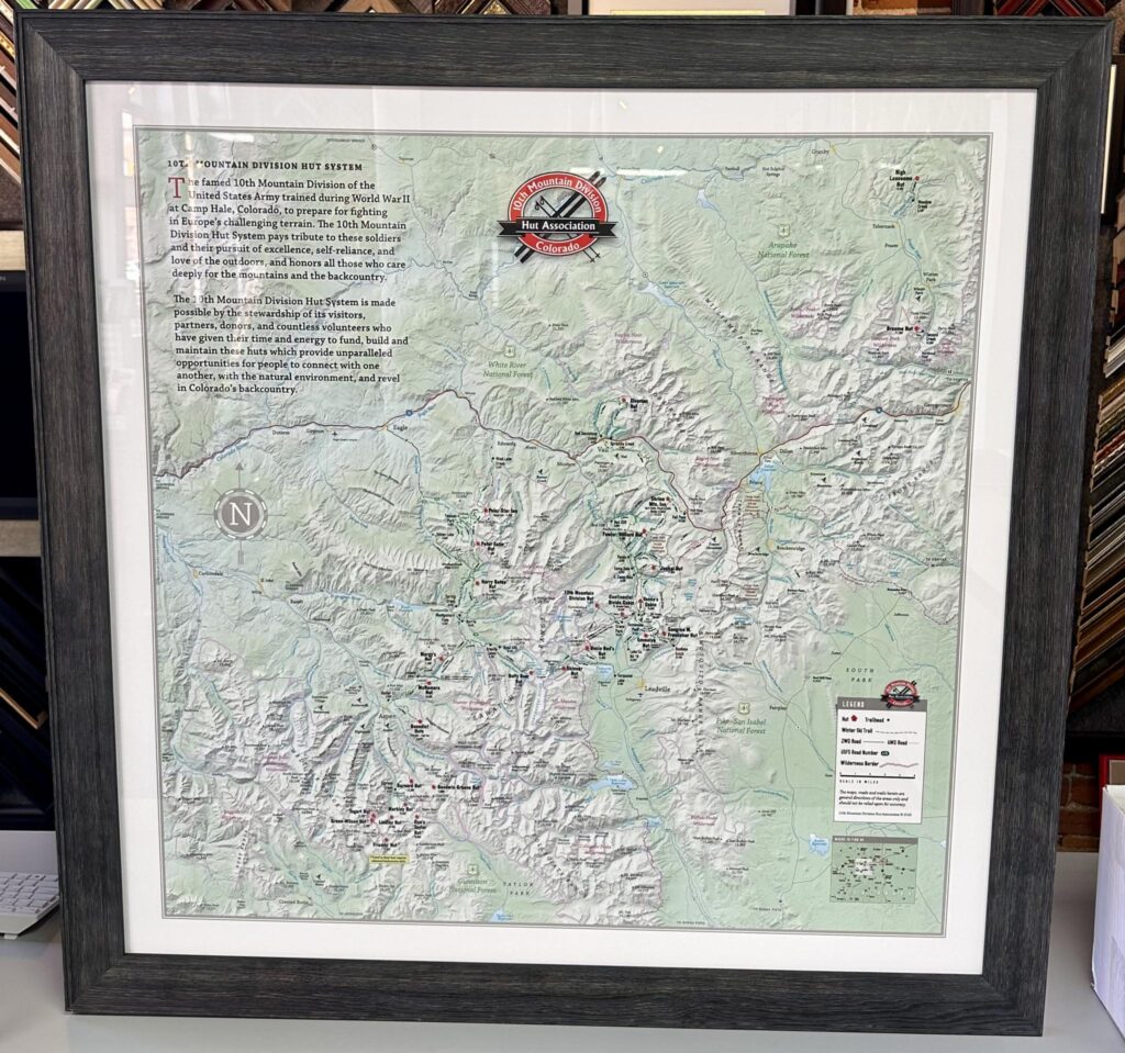 Custom Framed 10th Mountain Division Map