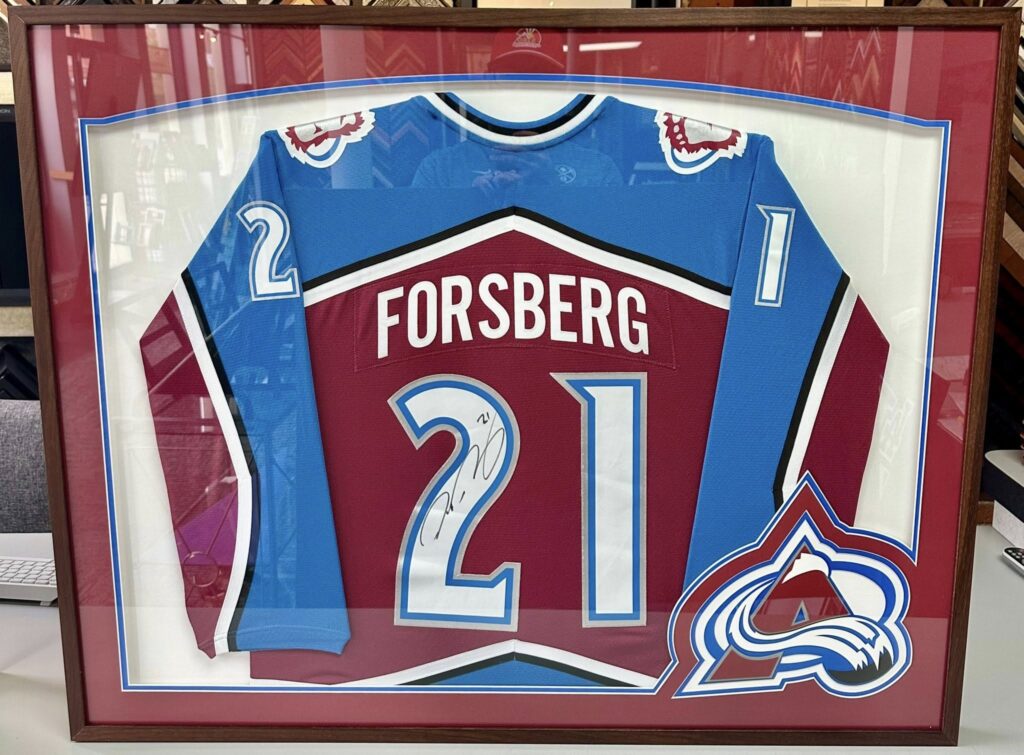 Custom Framed Peter Forsberg Avalanche Jersey