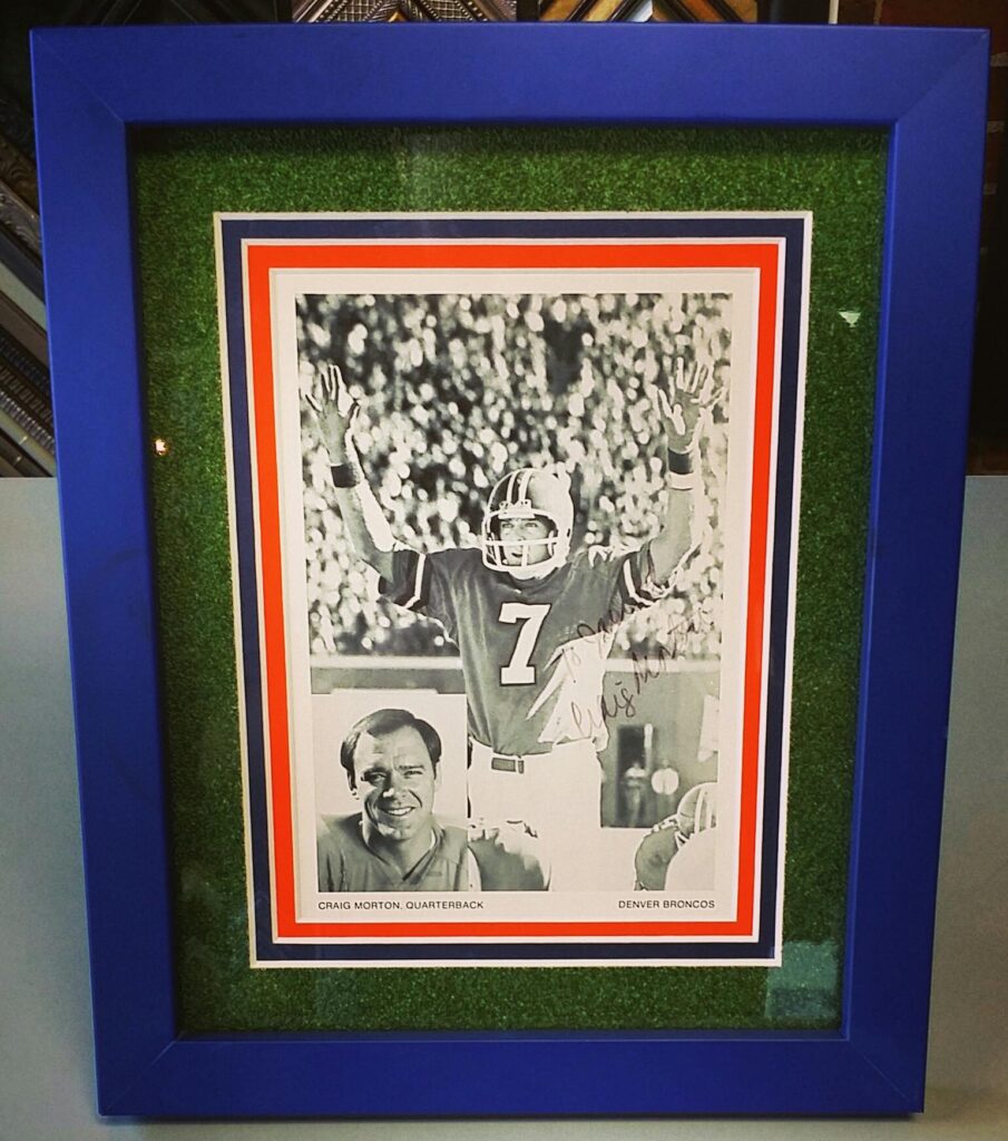 Custom Framed Craig Morton Signed Photograph