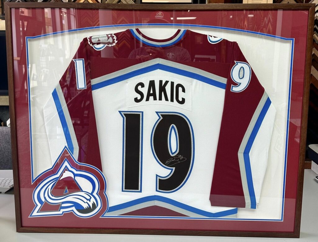 Custom Framed Joe Sakic Avalanche Jersey