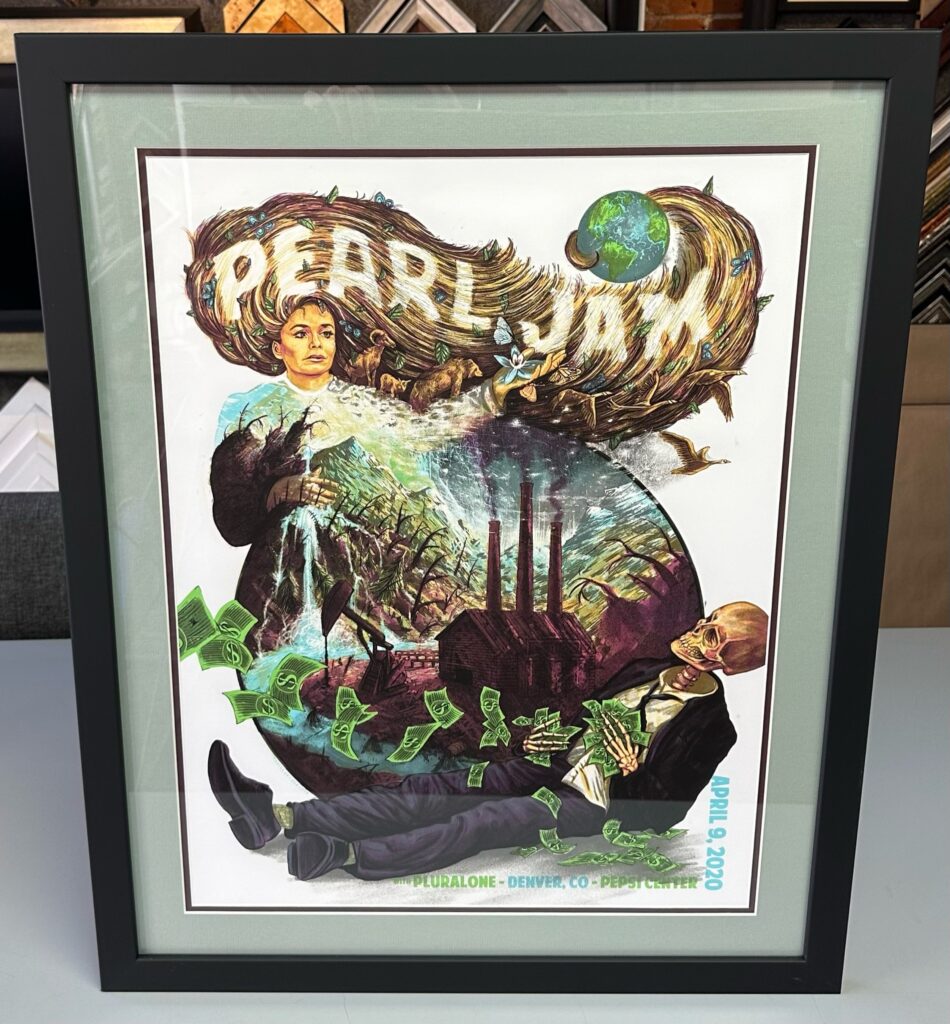 Custom Framed Pearl Jam Concert Poster 