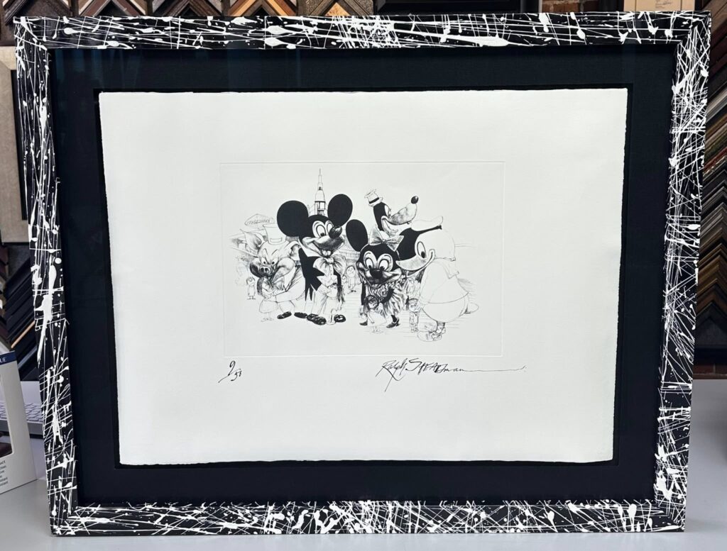 Custom Framed Disneyland Etching by Ralph Steadman