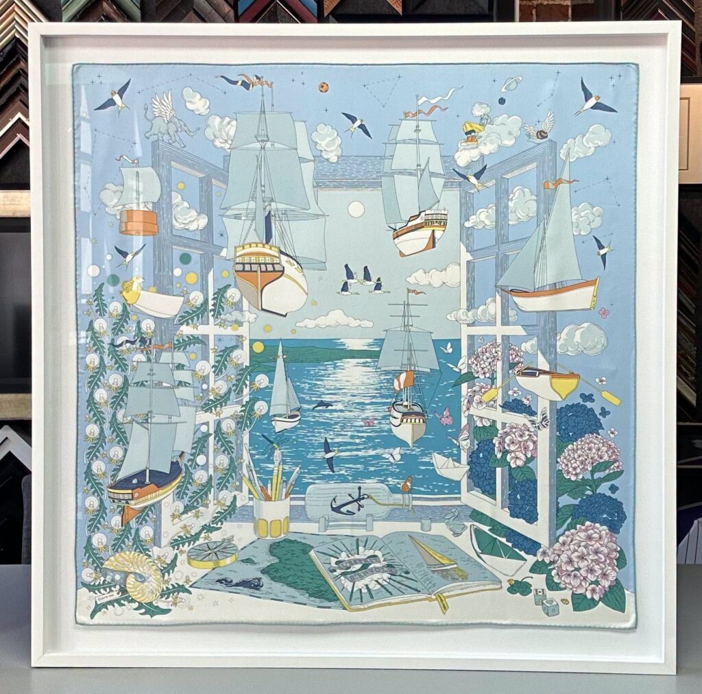 Custom Framed Hermes Scarf Shadowbox