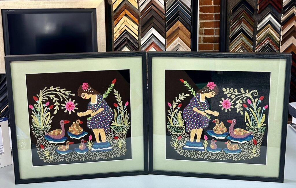 Custom Framed Hand-Embroidered Art