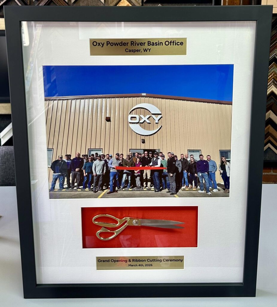 Custom Framed Ribbon Cutting Shadowbox 