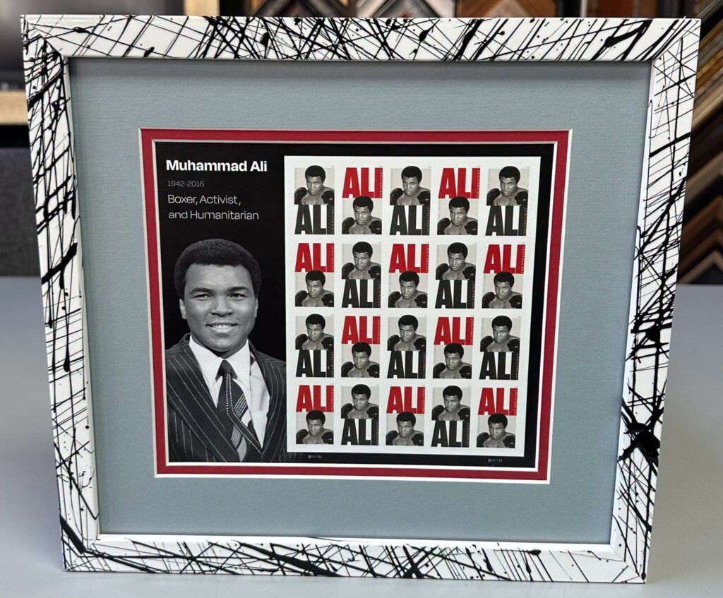 Custom Framed Muhammad Ali Commemorative Stamps