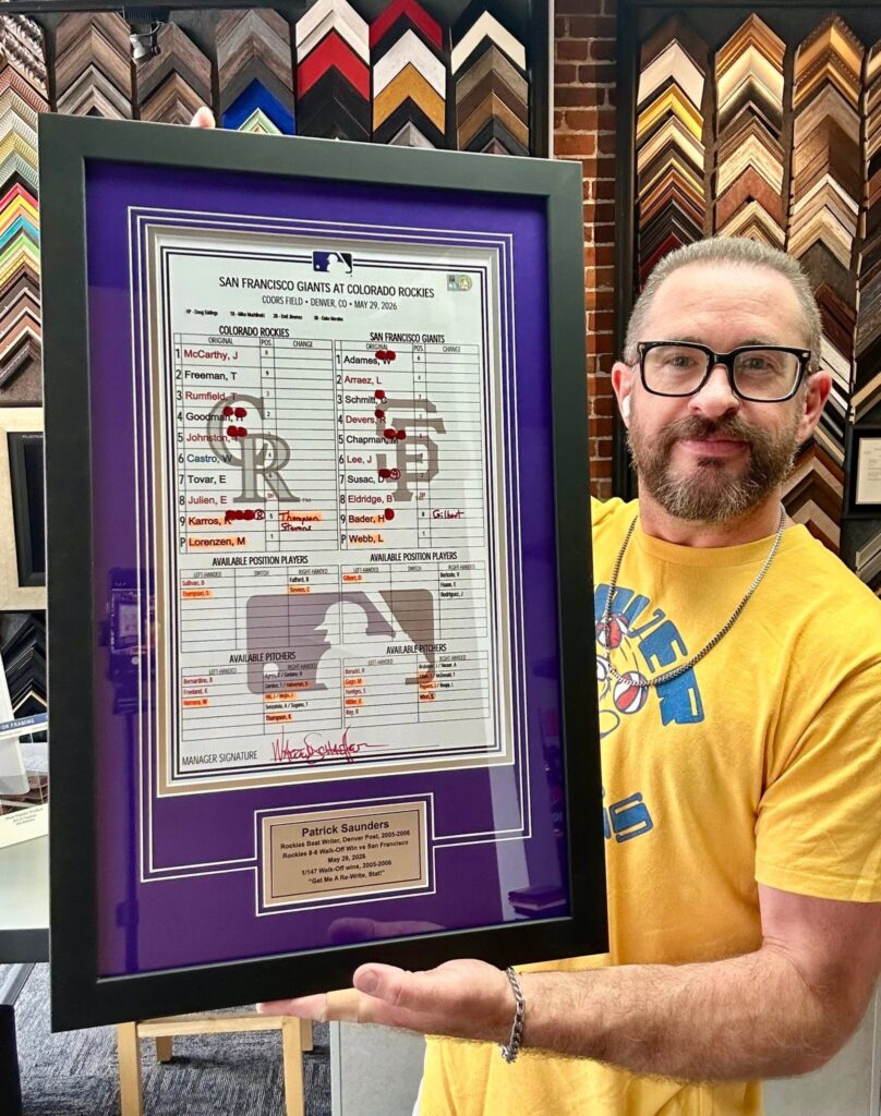 Jarrod Perrott & 5280 Custom Framing Lineup Card 