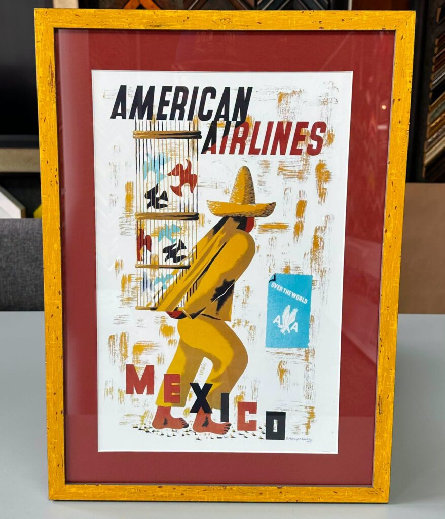 Custom Framed Vintage American Airlines Poster