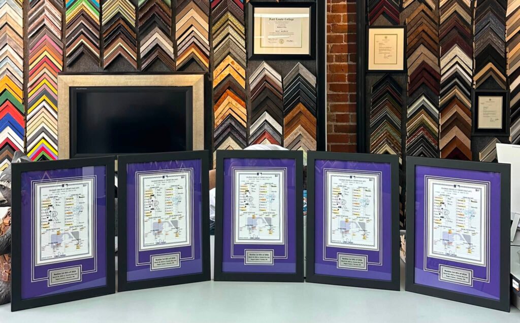 Custom Framed Rockies Baseball Lineup Cards