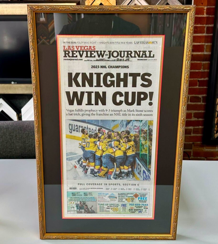Custom Framed Championship Newspaper Cover