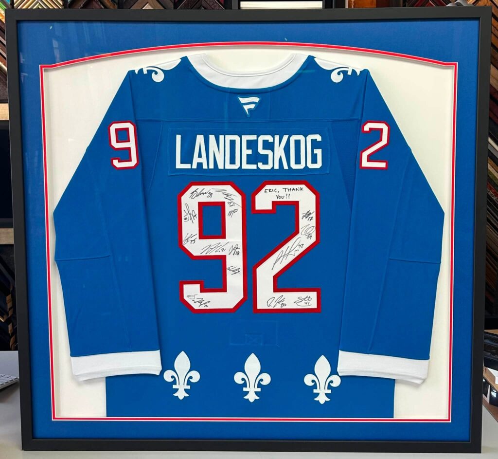 Custom Framed Gabriel Landeskog Nordiques Jersey