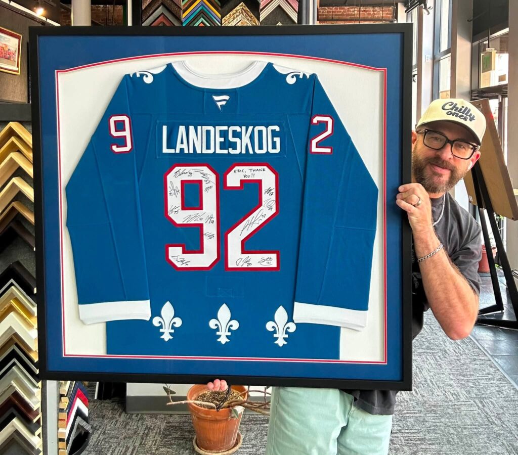 Custom Framed Gabriel Landeskog Nordiques Jersey