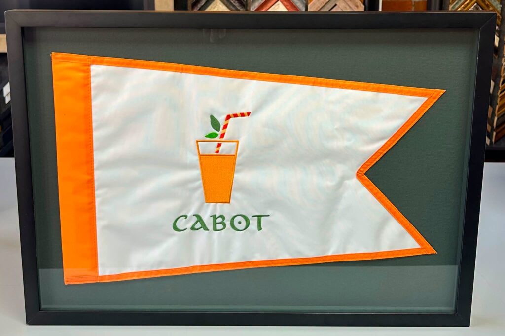 Custom Framed Cabot Citrus Farms Golf Flag