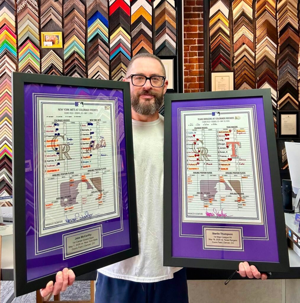 Custom Framed Colorado Rockies Lineup Cards