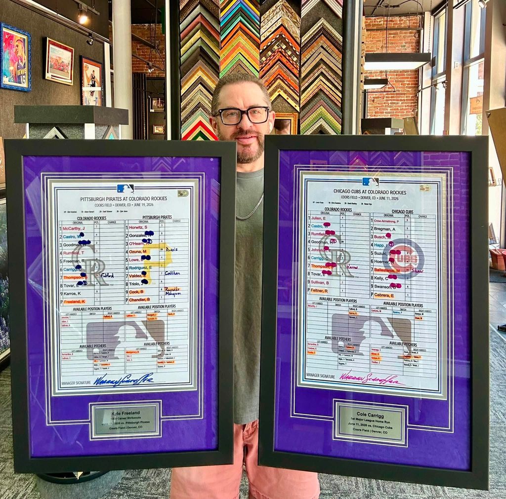 Custom Framed Major League Baseball Lineup Cards